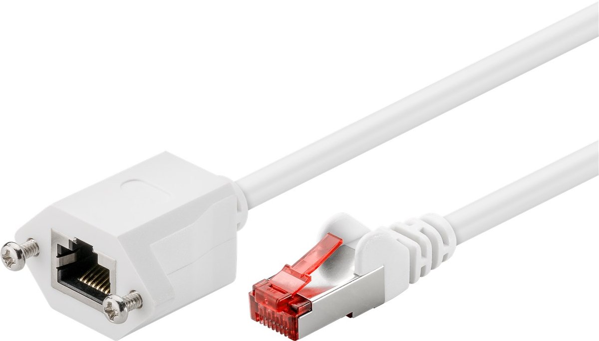 Przedłużacz internetowy LAN RJ45 kat. 6 F/UTP biały 0.5 m