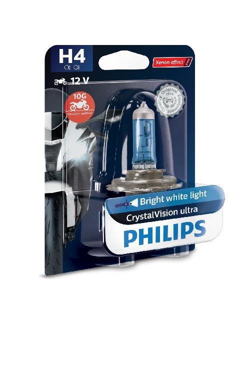 Philips 12342 cvubw CrystalVision Ultra Moto H4 motocykl-reflektor lampa, 1 sztuki 12342CVUBW