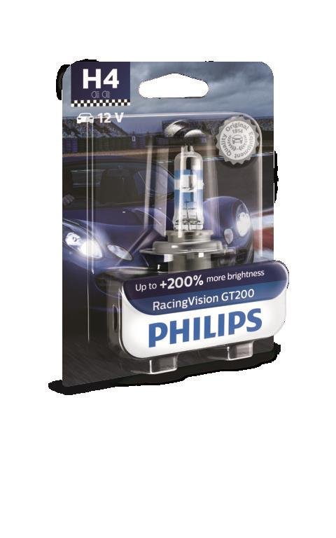 Żarówka PHILIPS H4 RacingVision GT200 (1 sztuka)