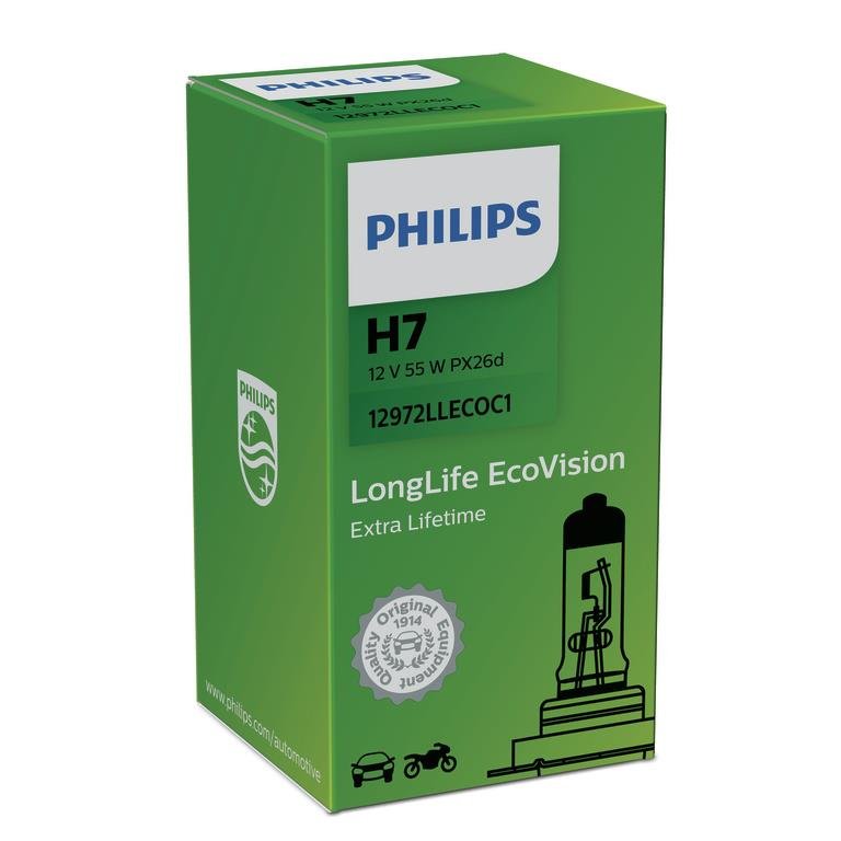 Philips 12972LLECOC1 tradycyjnych żarówek H7 Longlife EcoVision, 1er karton 12972LLECOC1