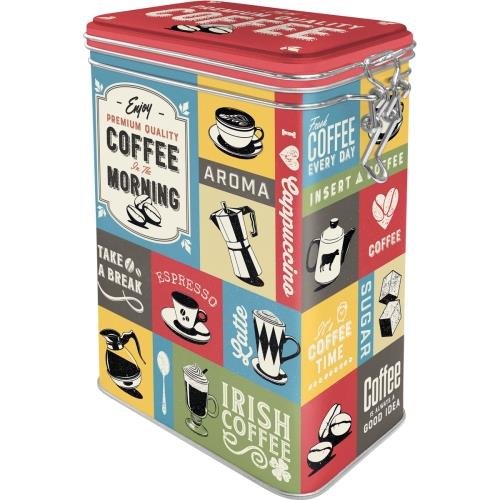 Nostalgic-Art 31115 Coffee Collage | retro aromatycznych dose| puszka blaszana-|-puszka do kawy | pokrywką utrzymującą aromat | metalowe