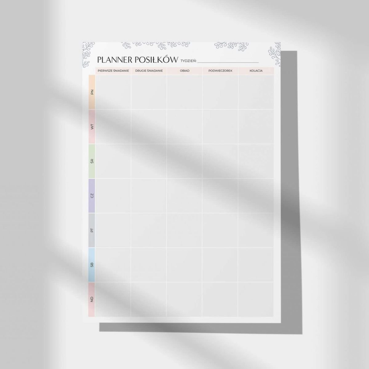 Tygodniowy Planner Posiłków A4 - Make It Easy