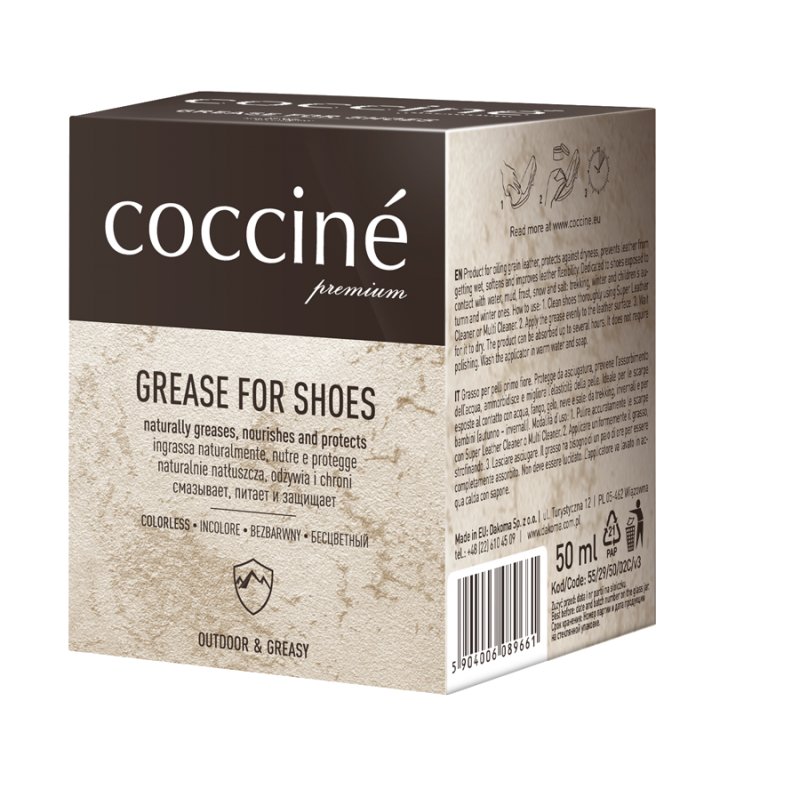 COCCINE Tłuszcz Wosk Do Butów Skór Z Gąbką 50ML