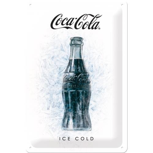 Art Nostalgic 22278 blaszana tabliczka Coca-Cola Ice White | retro | Vintage tabliczka-|-dekoracja ścienna | metalowe | 20 x 30 cm 22278