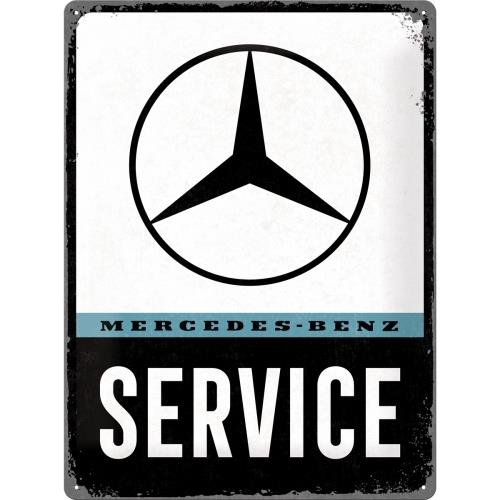 Art Nostalgic 23253 Mercedes-Benz usługi | retro tabliczka blaszana tabliczka | Vintage-|-dekoracja ścienna | metalowe | 30 x 40 cm 23253