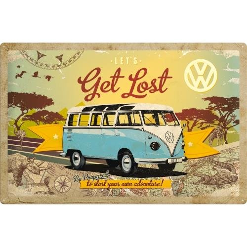 Nostalgic-Art 24004 blaszana tabliczka Volkswagen Bulli Let's Get Lost, 40 x 60 cm 24004