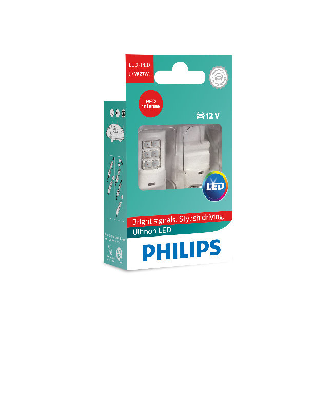 Żarówki LED PHILIPS W21 Ultinon (2 sztuki) czerwone