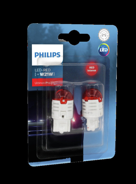 Żarówki LED PHILIPS W21 Ultinon Pro3000 SI (2 sztuki) czerwone