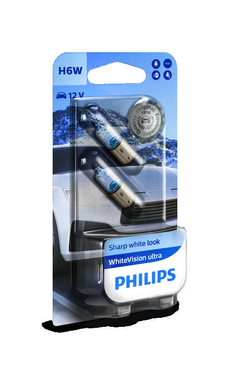 Żarówki PHILIPS H6W WhiteVision Ultra (2 sztuki)