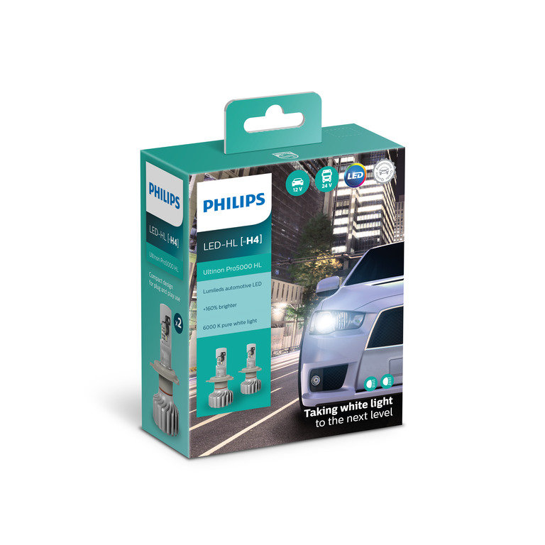 Auto żarówka Philips LED H4 Ultinon Pro5000 HL 2 ks (11342U50CWX2)