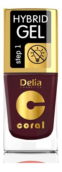 DELIA DELIA Coral Hybrid Gel Lakier do paznokci nr 60 ciemny bakłażan 11 ml 5901350485507