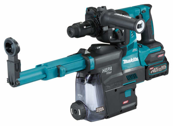 Makita akumulatorowa młotowiertarka SDS+, 40V max Li-Ion, 2x4,0Ah, seria XGT [HR004GM202] + kurtka softshell z logo XGT [R-0367] HR004GM202