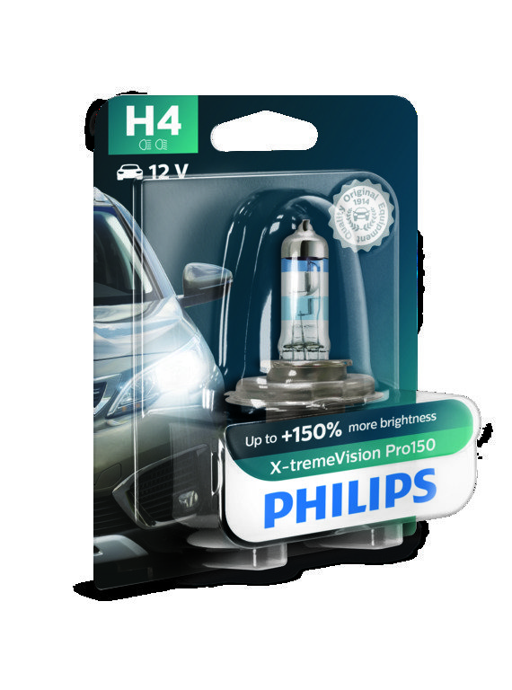 Żarówka PHILIPS H4 X-tremeVision Pro150 (1 sztuka)