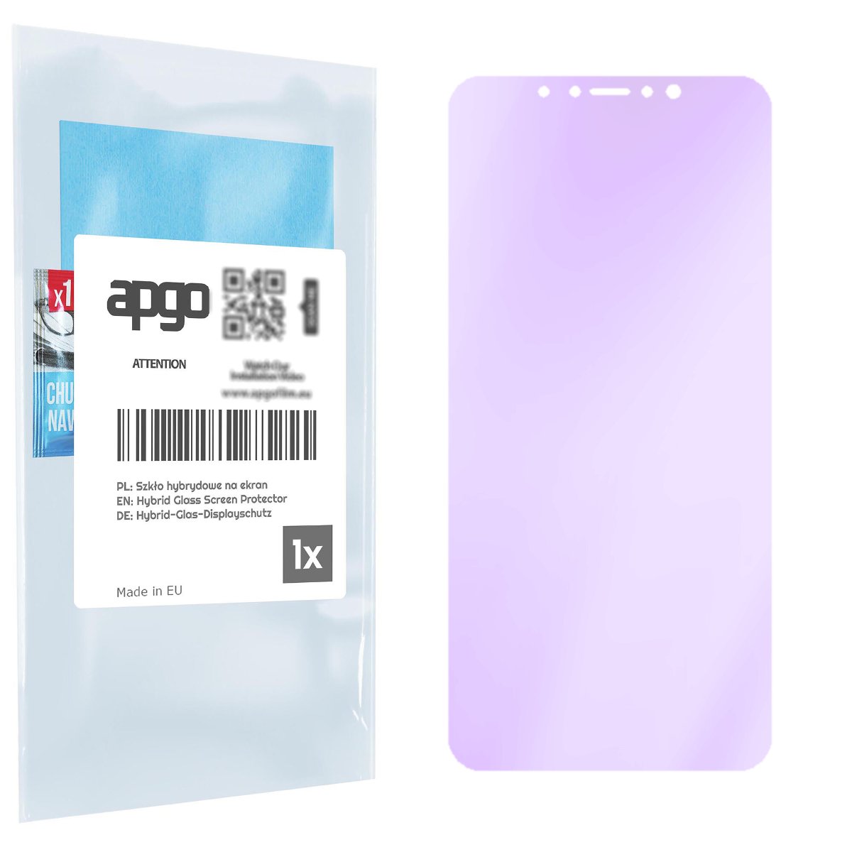 Szkło ochronne na ekran Hybrydowe 9H z filtrem ANTI-BLUE zamiennik hartowanego do Apple iPhone 11 - apgo hybrid ANTI-BLUE Flexible Hybrid Glass...