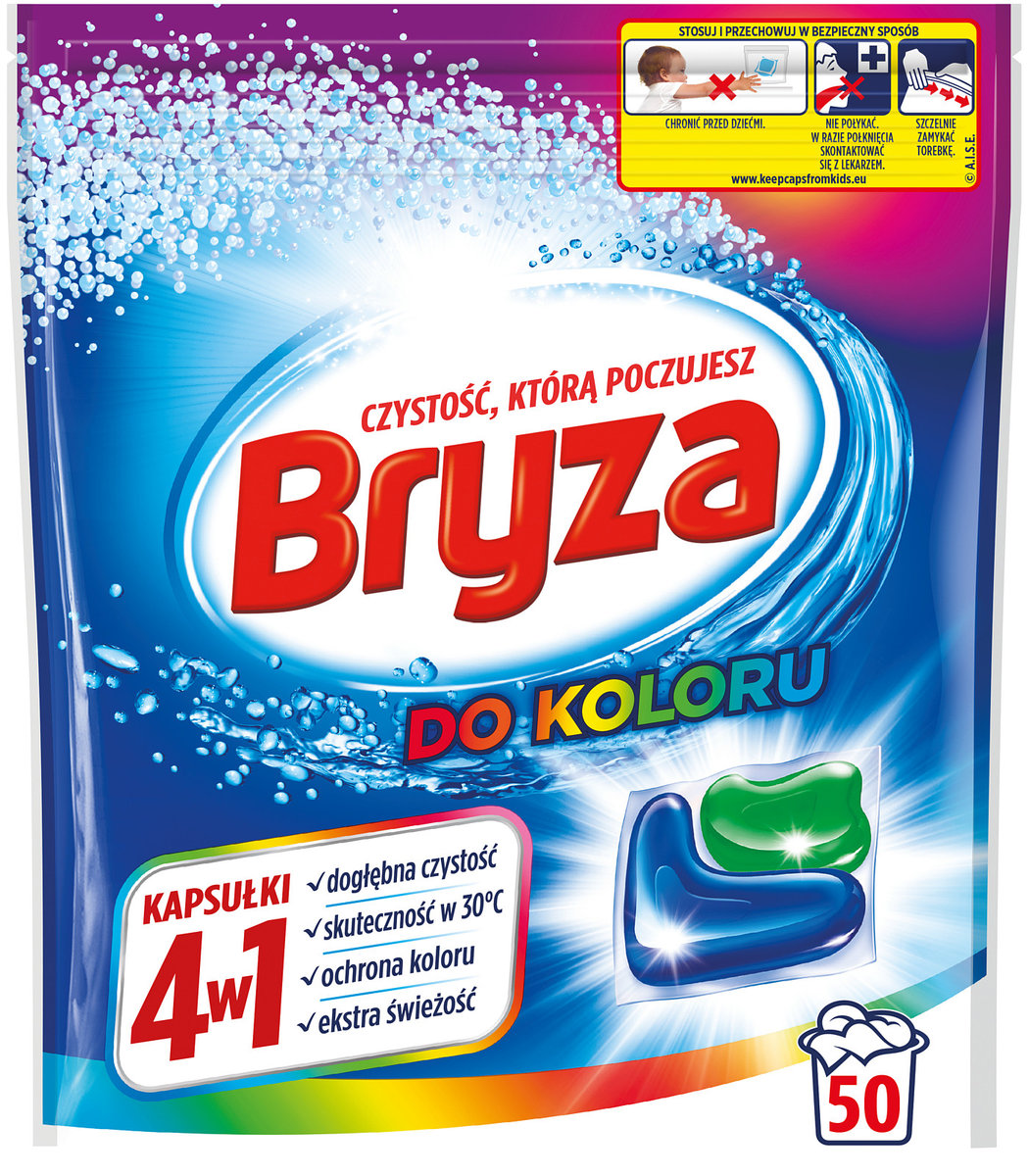 Bryza, 4w1 Kapsułki do prania koloru, 50 szt.