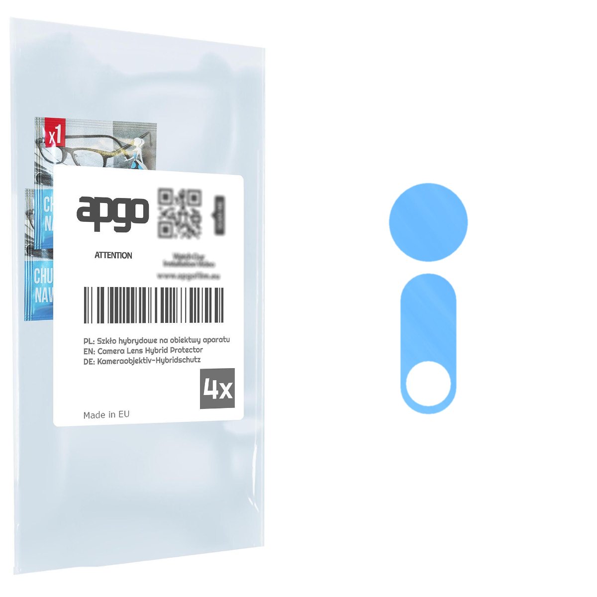 4x Szkło hybrydowe na aparat obiektyw kamerę 9H do Motorola Moto E6s (2020) - apgo hybrid Camera Lens Protector