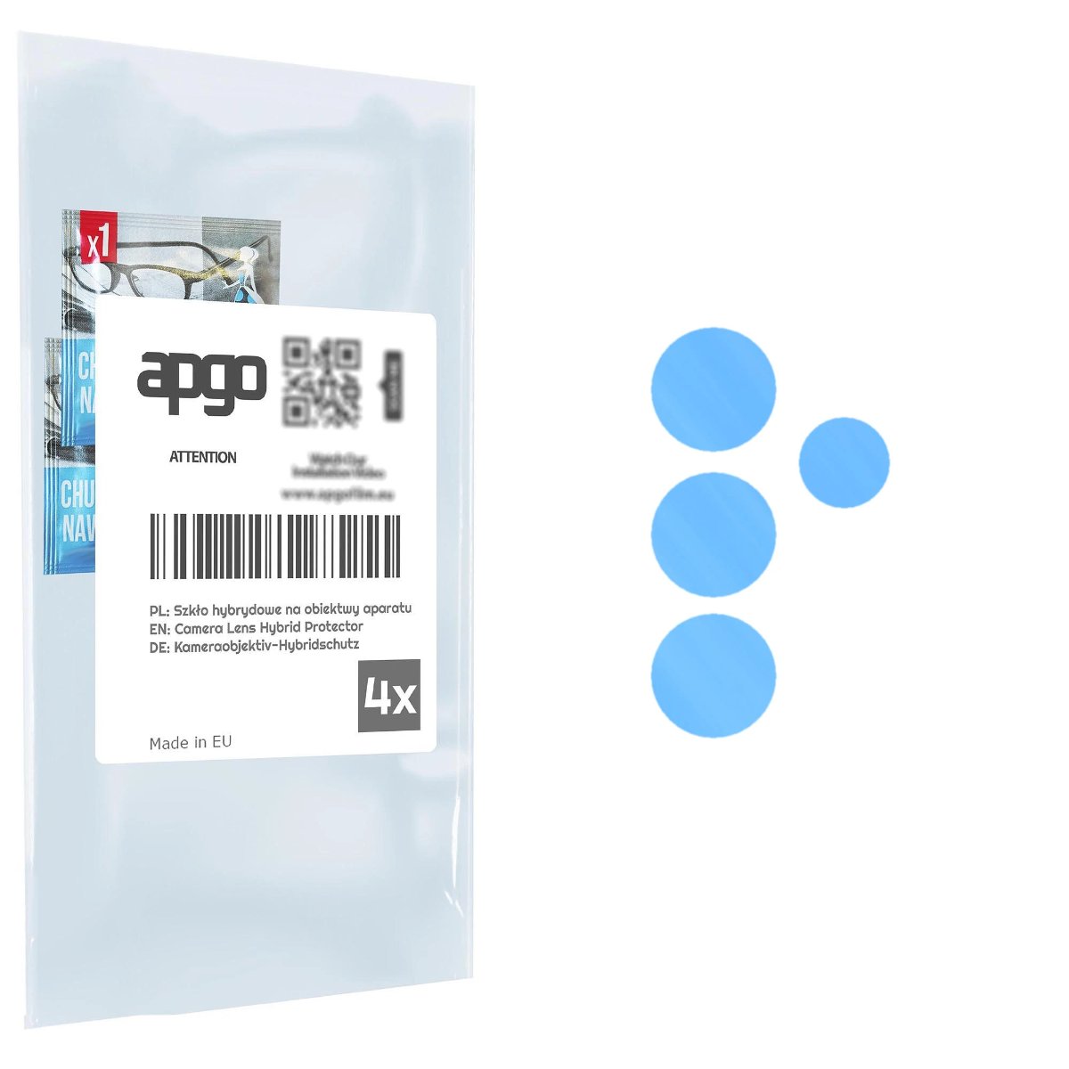 4x Szkło hybrydowe na aparat obiektyw kamerę 9H do Samsung Galaxy A72 - apgo hybrid Camera Lens Protector