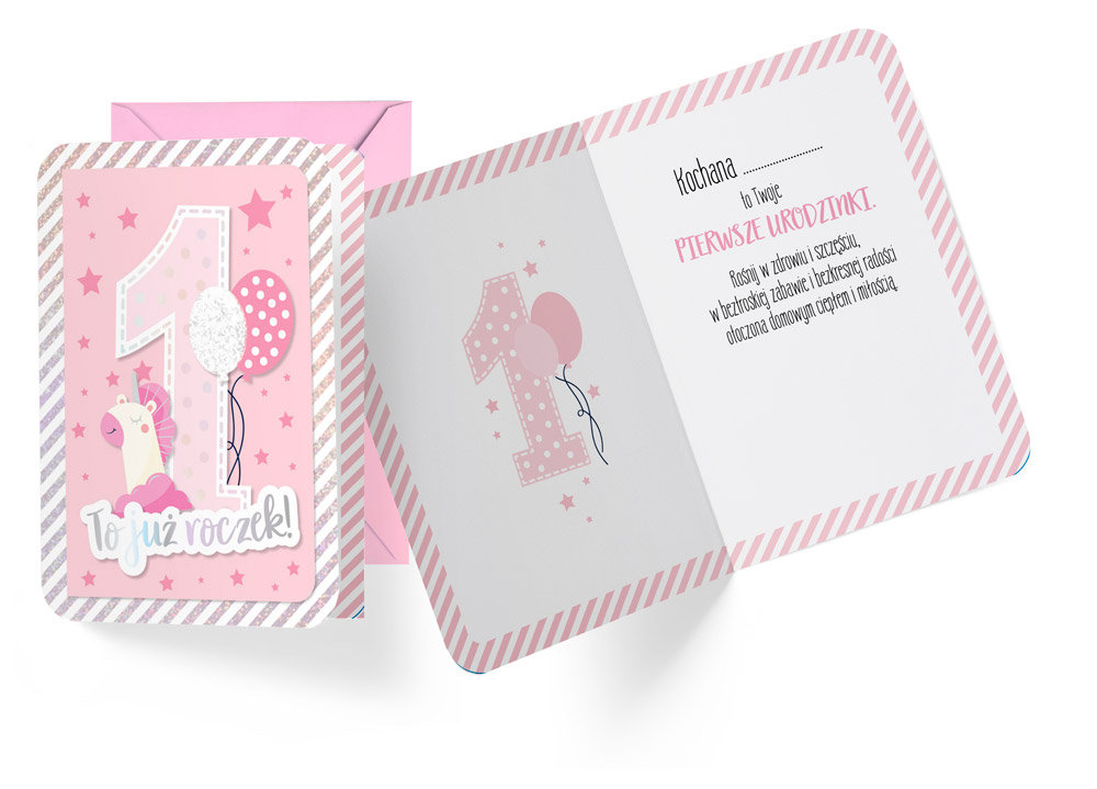 Kukartka Karnet B6 DK-834 Roczek (różowy)