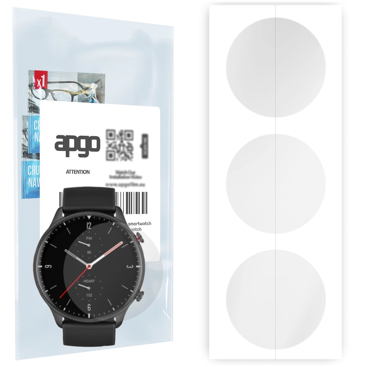 3x Folia hydrożelowa do Amazfit GTR 2 Sport - apgo Smartwatch Hydrogel Protection Ochrona na ekran smartwatcha