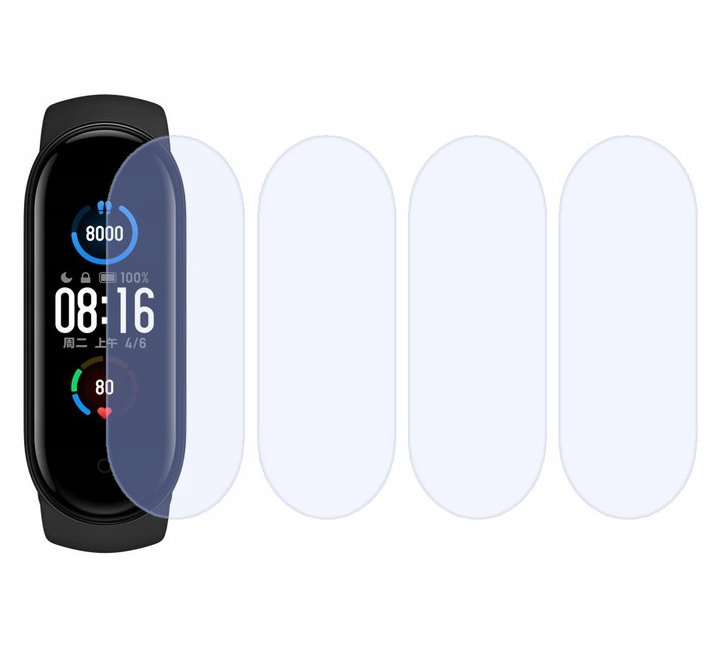 4x Folia hydrożelowa do Xiaomi Mi Band 5 - apgo Smartwatch Hydrogel Protection Ochrona na ekran smartwatcha