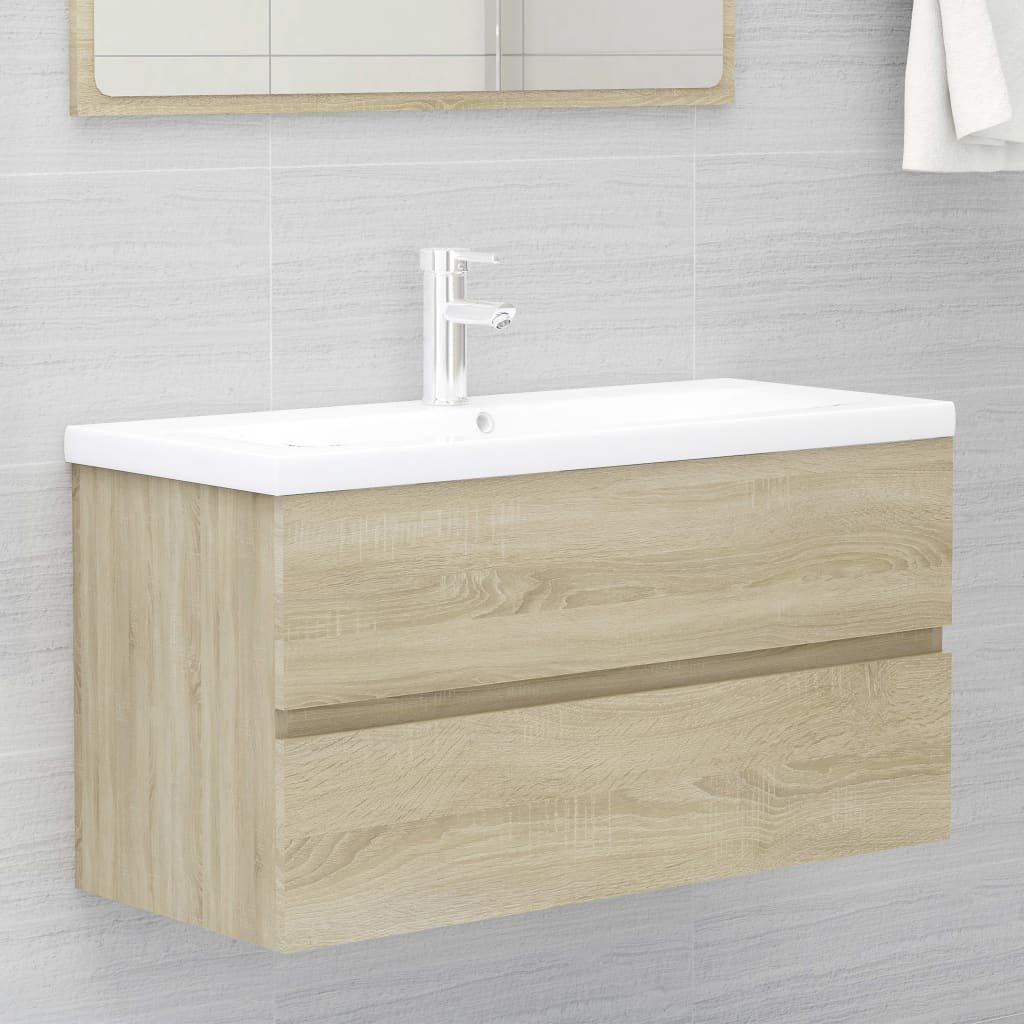 vidaXL Szafka pod umywalkę, dąb sonoma, 90x38,5x45 cm, płyta wiórowa vidaXL
