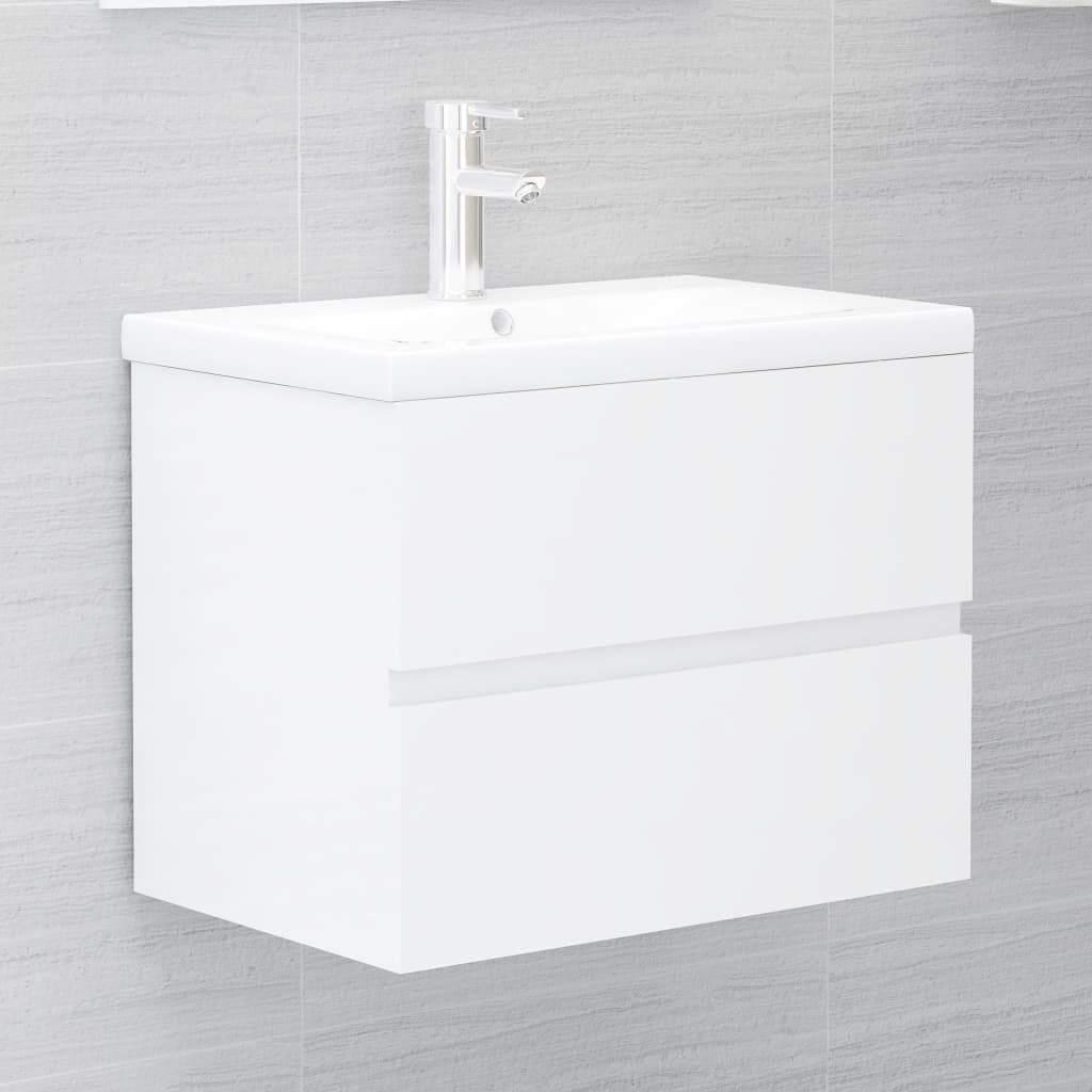 VidaXL Lumarko Szafka pod umywalkę, wysoki połysk, biała, 60x38,5x45 cm 804743 VidaXL