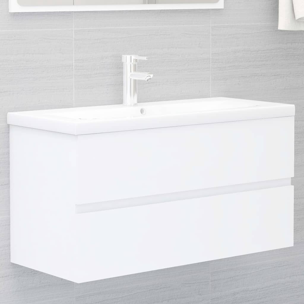 VidaXL Lumarko Szafka pod umywalkę, biała, 90x38,5x45 cm, płyta wiórowa 804755 VidaXL