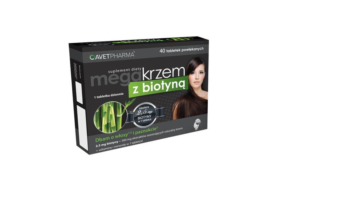 AVET PHARMA Mega Krzem z biotyną 40 tabletek 3449221