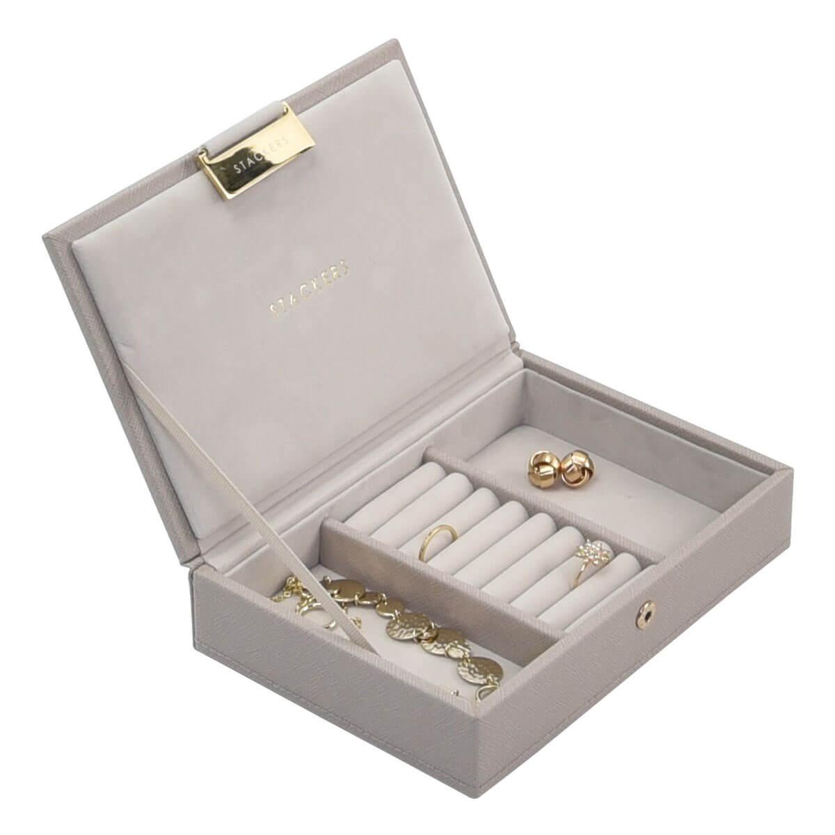 Stackers Pudełko na biżuterię z pokrywką mini Stackers taupe 73755