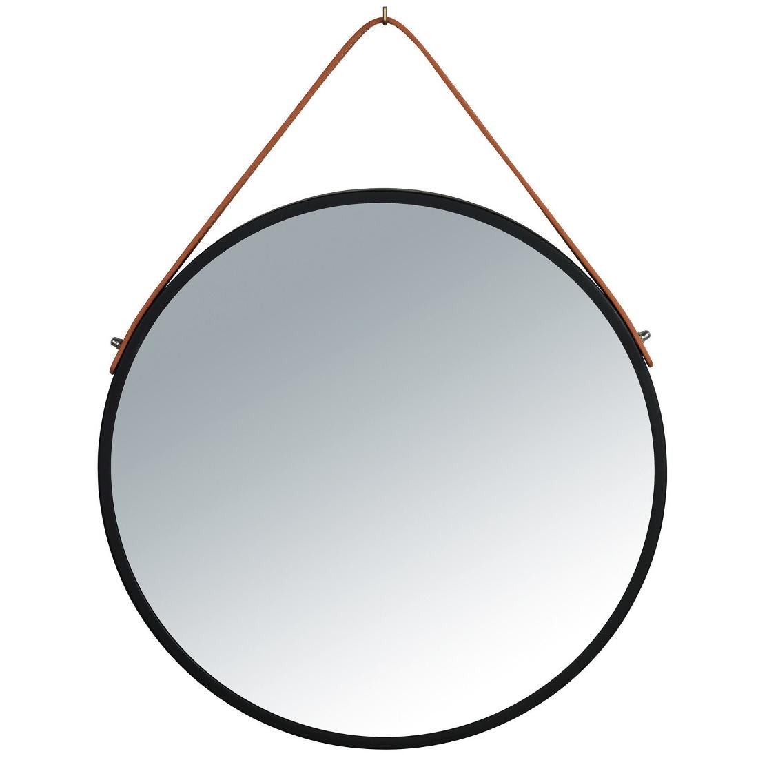 Czarne wiszące lustro Wenko Borrone, ø 40 cm