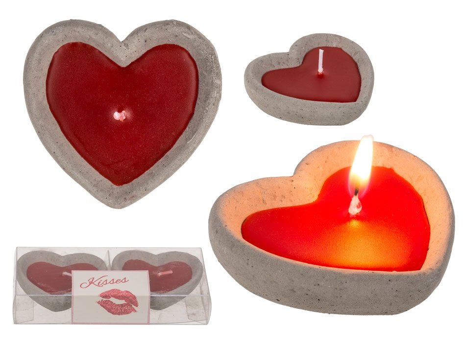 Zestaw świeczek OUT OF THE BLUE Serca, 2 szt.