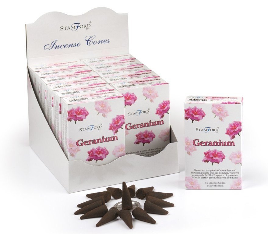 Kadzidełka Stożkowe Stamford - Pelargonia 15 szt.