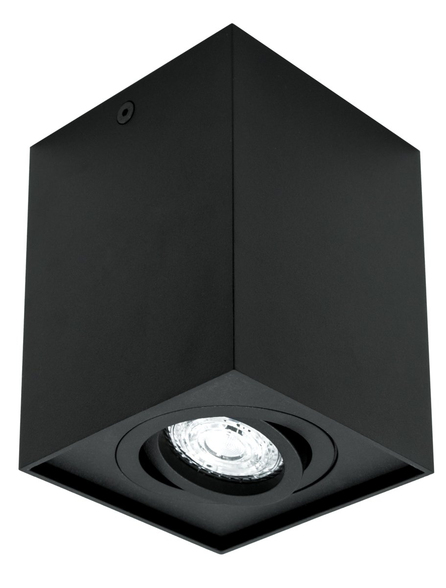 Punktowa oprawa sufitowa PALLAD 1 Black GU10 kwadratowa czarna EDO777108 EDO