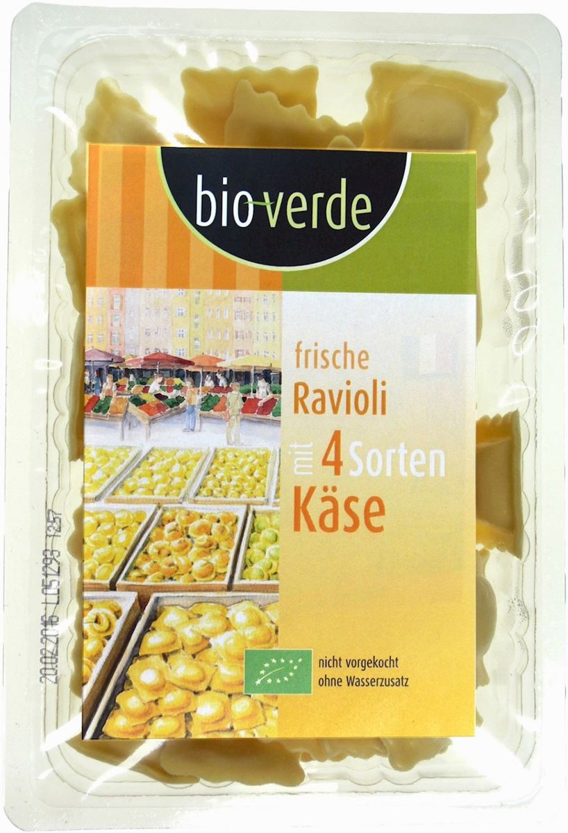 Inne BIO VERDE (sery, wędliny, humusy, Ravioli 4 sery BIO - Bio Verde - 250g BP-4000915105025