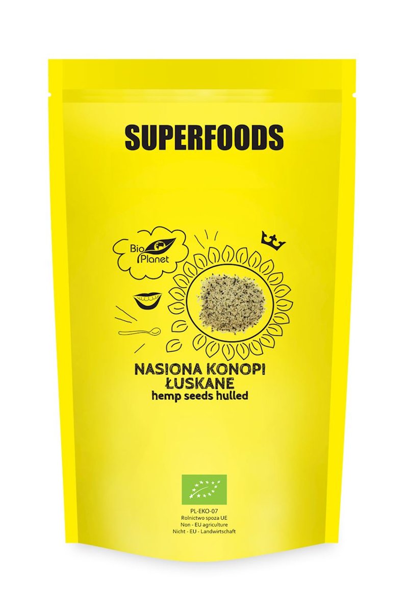 Bio Planet seria SUPERFOODS NASIONA KONOPI ŁUSKANE BIO 600 g - BP-5907738155703