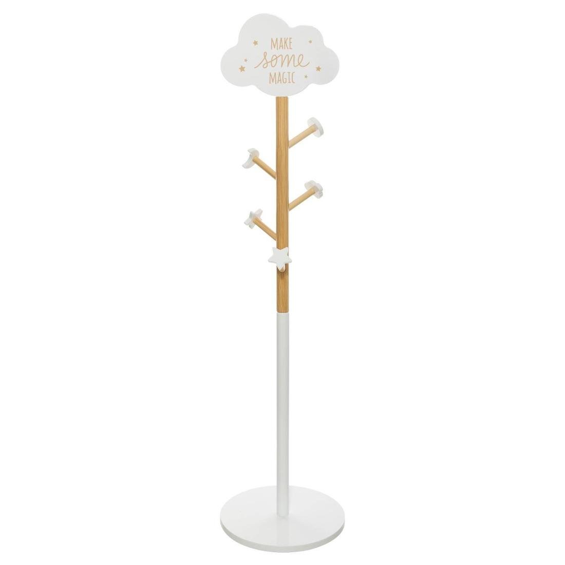 Wieszak na ubrania dla dziecka, MDF, 135,5 cm, z chmurką