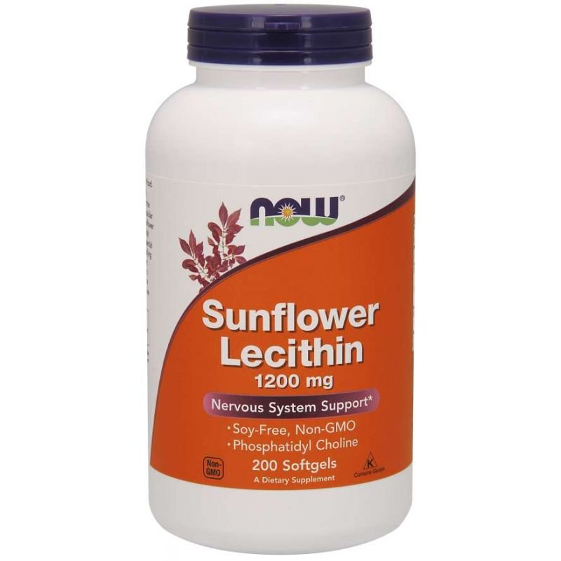 Now Foods NOW Foods Sunflower Lecithin 1200 mg  Lecytyna Słonecznikowa 1200 mg  (200 kap)