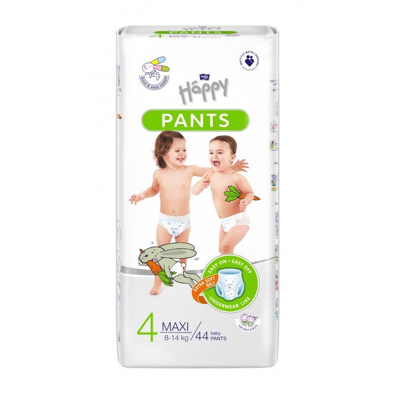 Bella Baby Happy Pieluchomajtki dla dzieci Happy Pants Maxi 8-14 kg 44 szt. Folia | Darmowa dostawa od 59 zł BB-055-LU44-002