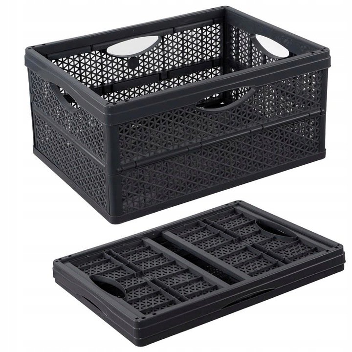 BranQ Branq Caisse 46 X 34 Cm Szara Skrzynka Do Przechowywania Składana Plastikowa
