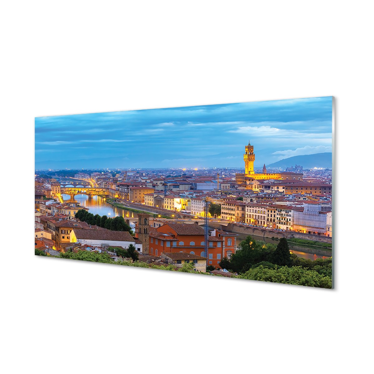 Szklany panel Włochy Zachód słońca panorama 120x60