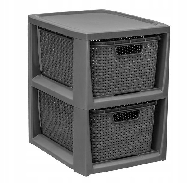 BranQ RATTAN 1727 STOJAK Z DWOMA KOSZYKAMI ANTRACYT 5901098172721