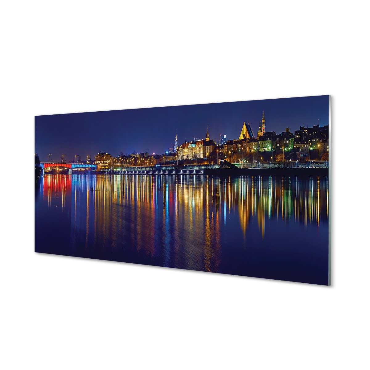 Panel szkło hartowane Warszawa Rzeka most 120x60