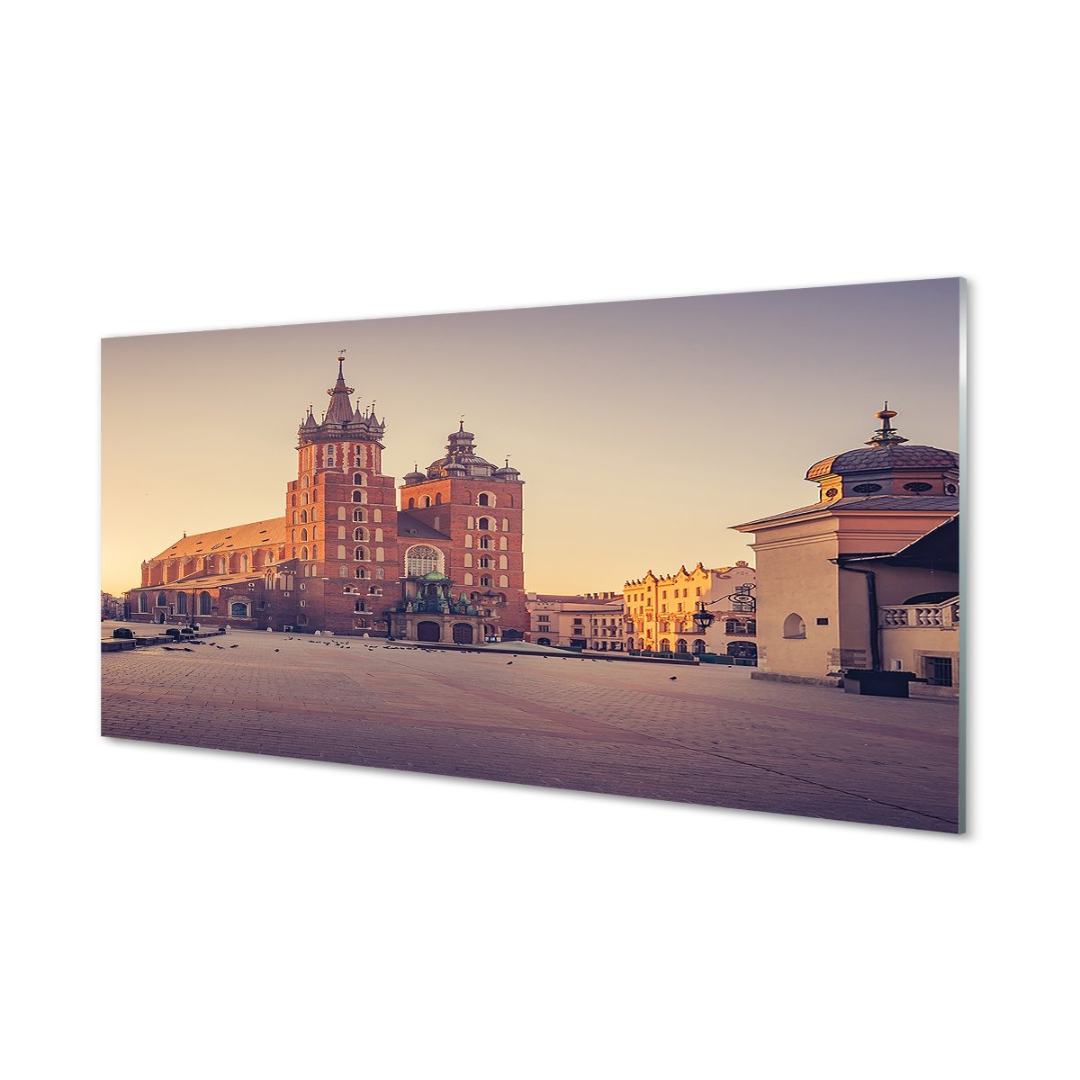 Lacobel szkło Kraków Kościół wschód słońca 120x60