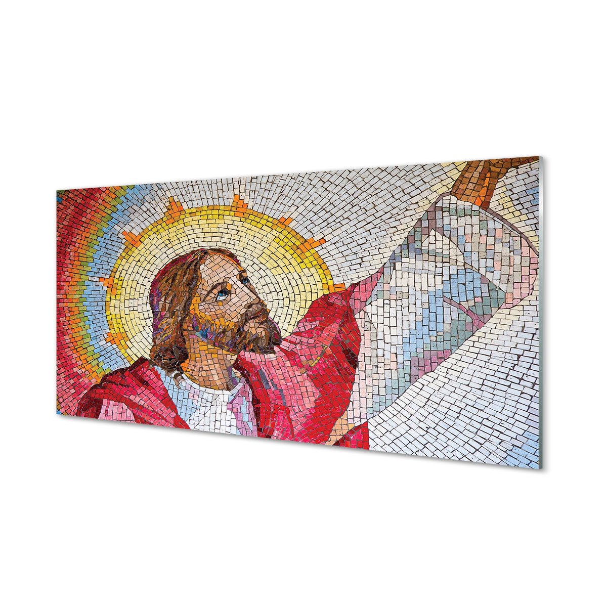 Panel szklany do kuchni +klej Mozaika Jezus 120x60