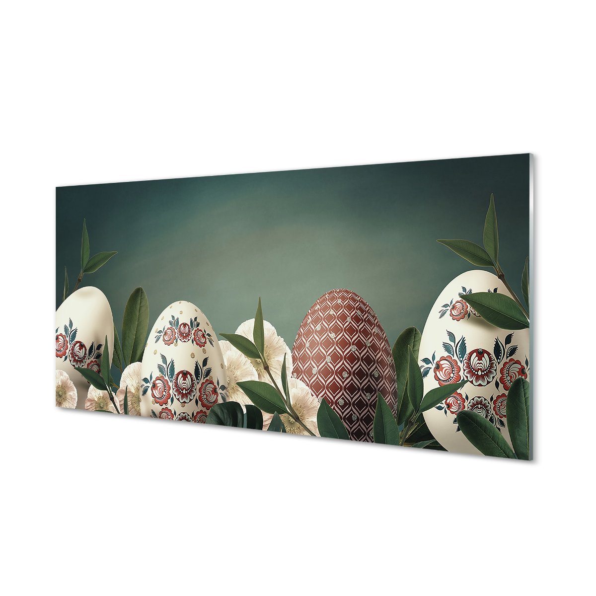 Szklany panel do kuchni Liście jajka kwiaty 120x60