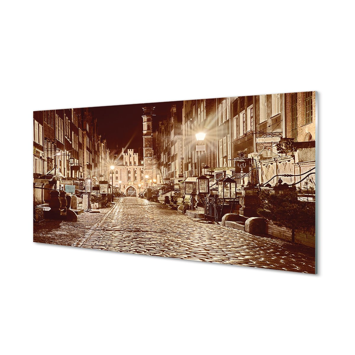 Szkło lacobel Gdańsk Noc stare miasto 120x60 cm