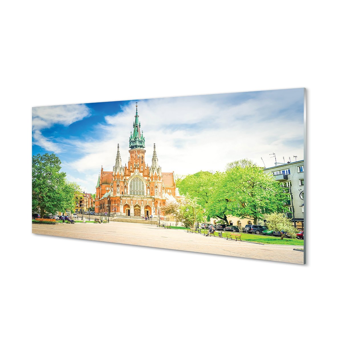 Szklany panel ścienny + klej Kraków Katedra 120x60