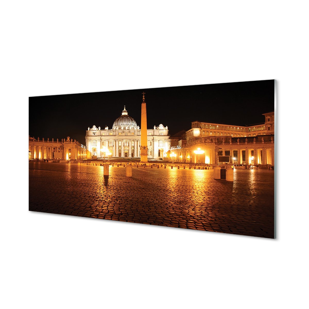Szklany panel + klej Rzym Bazylika plac noc 120x60