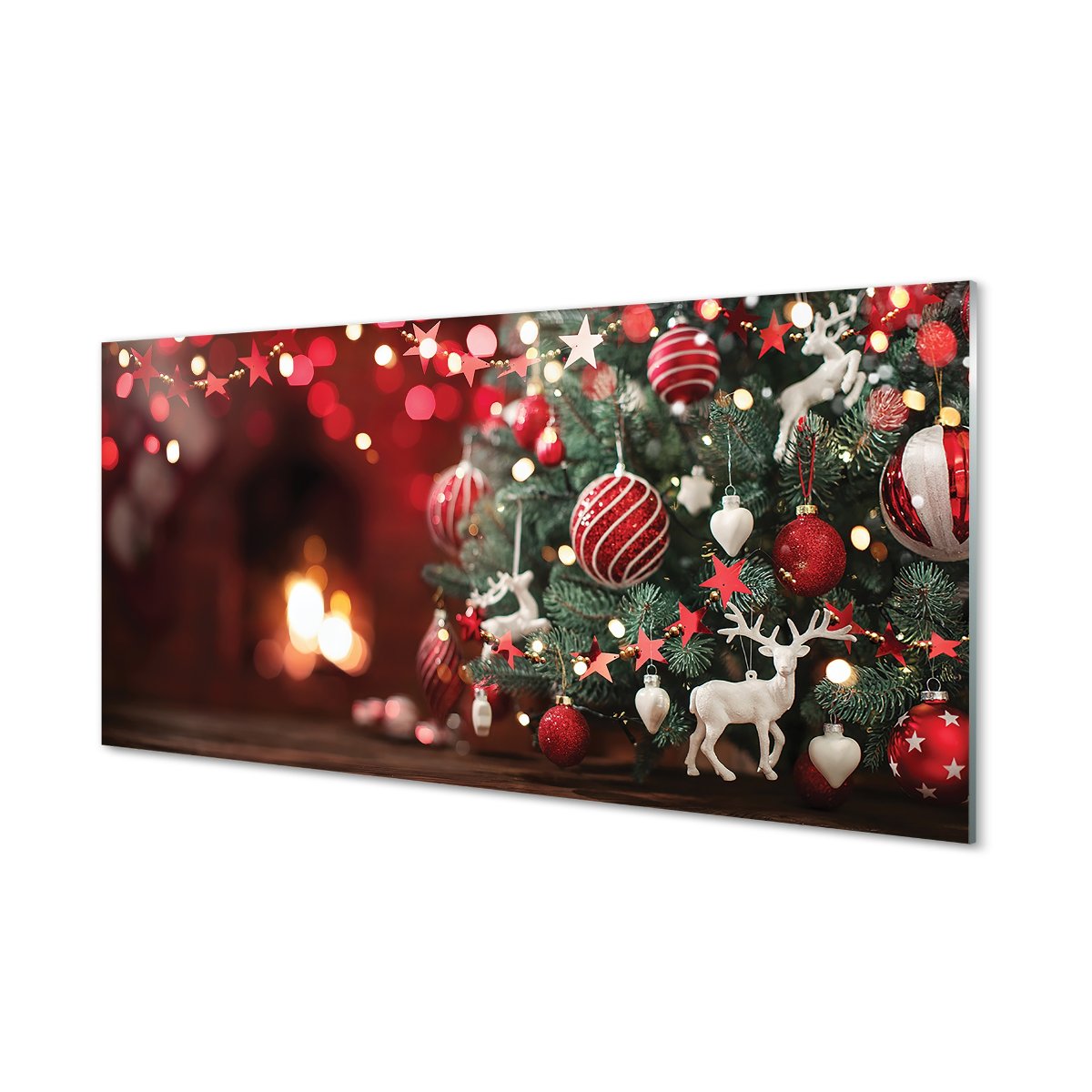 Panel ze szkła hartowanego  Bombki choinka 120x60