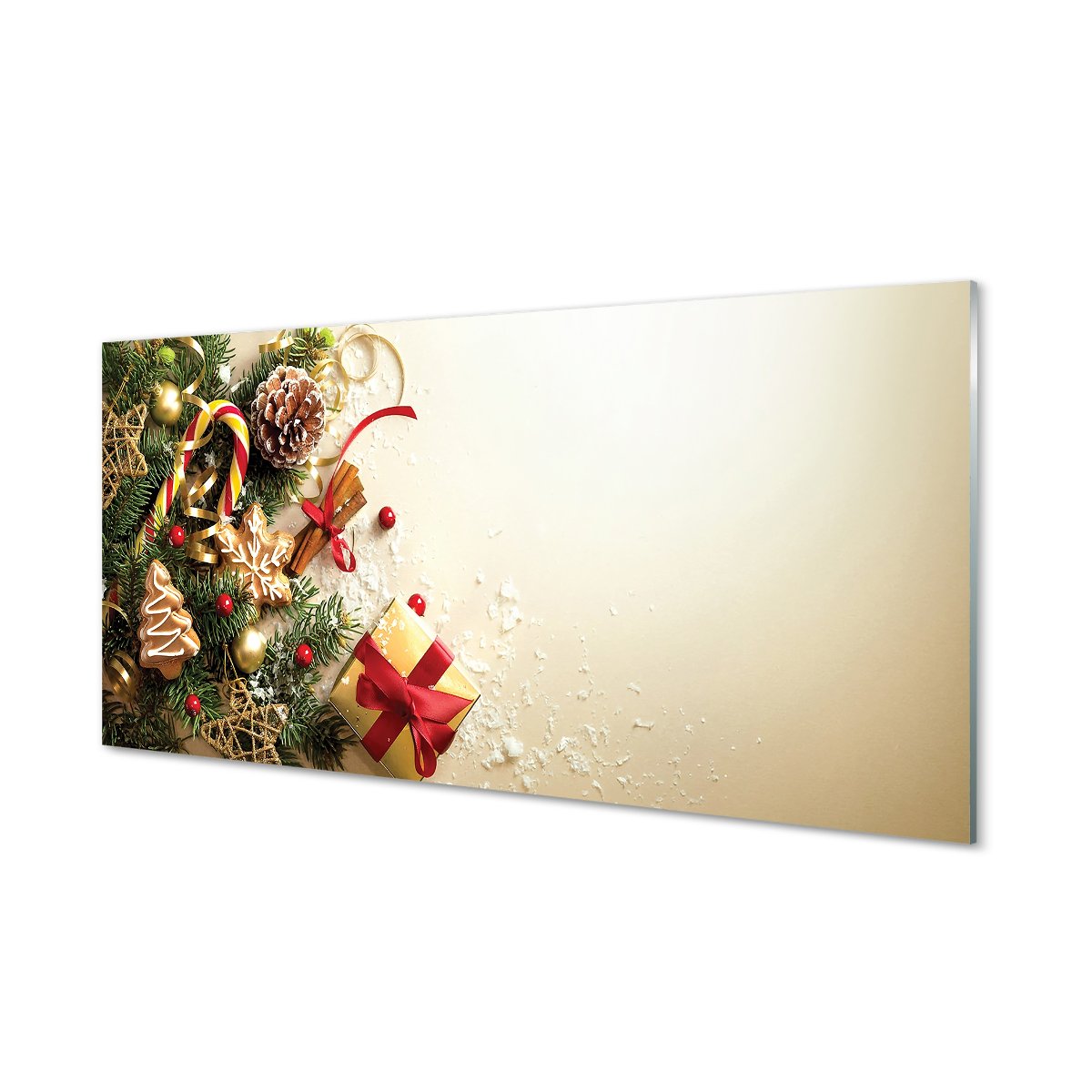Nowoczesny panel szklany Gałązki prezenty 120x60